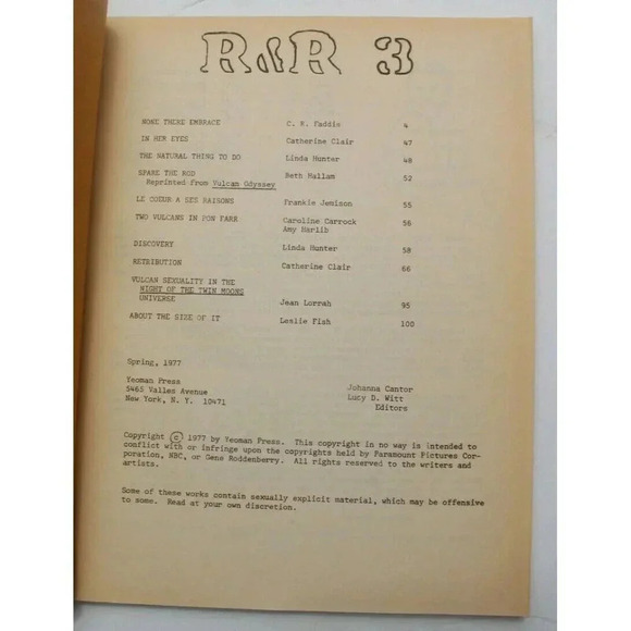 Vintage 1977 R & R III Terkzine Star Trek Fanzine Zine - Picture 2 of 4